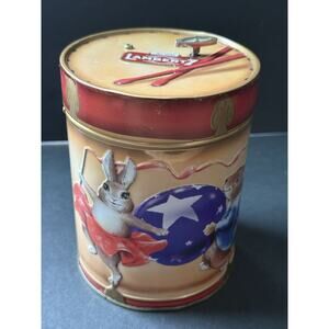 Lambertz German Christmas Cookie Tin w/MusicBox "Deck the Halls" 5.5" Holiday